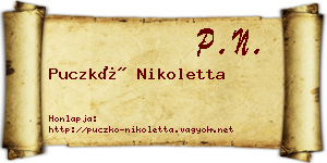 Puczkó Nikoletta névjegykártya