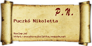 Puczkó Nikoletta névjegykártya