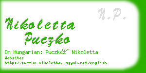 nikoletta puczko business card